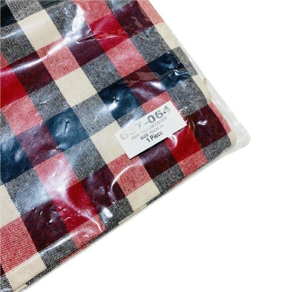 Crate and Barrel FINN 36" x 16" PILLOW COVER- Plaid-Red/Black/Ivory - Picture 6 of 8